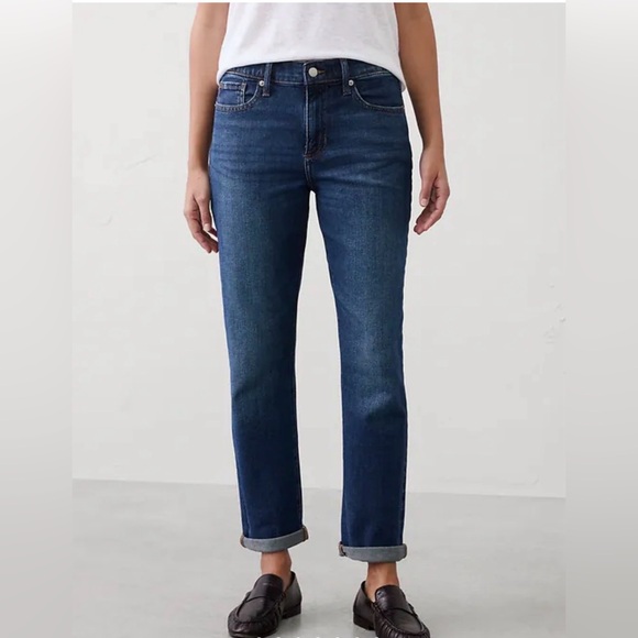Banana Republic Denim - Banana Republic Girlfriend Mid Rise Jeans-  Dark Wash